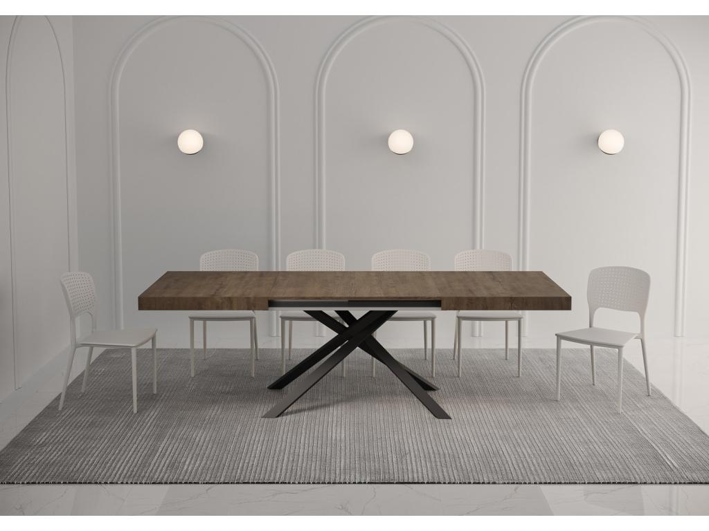 Table extensible 90x140/244 cm Karida noyer pieds anthracite UBEE61100