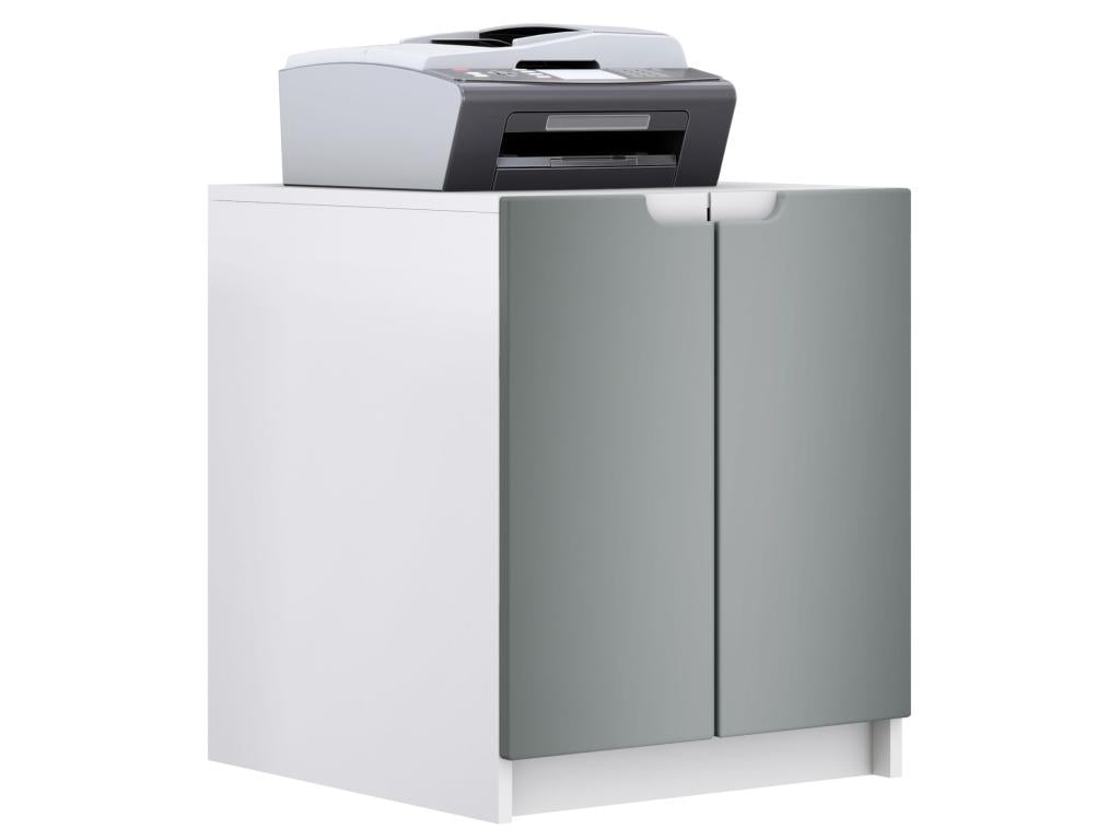 Armoire De Rangement Blanche Mat Et Graphite lxhxp 51x60.5x54 CKSD87923