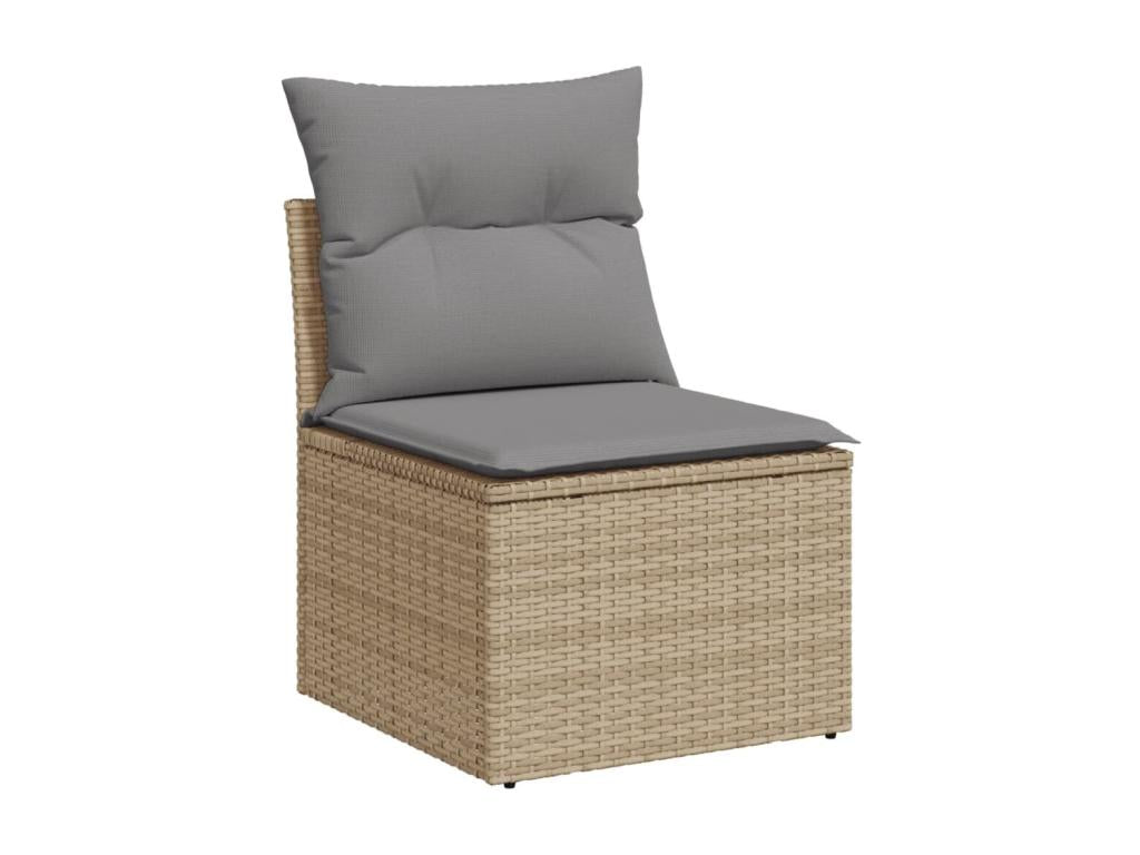 Salon de jardin avec coussins 7 pcs beige résine tressée EILC63150