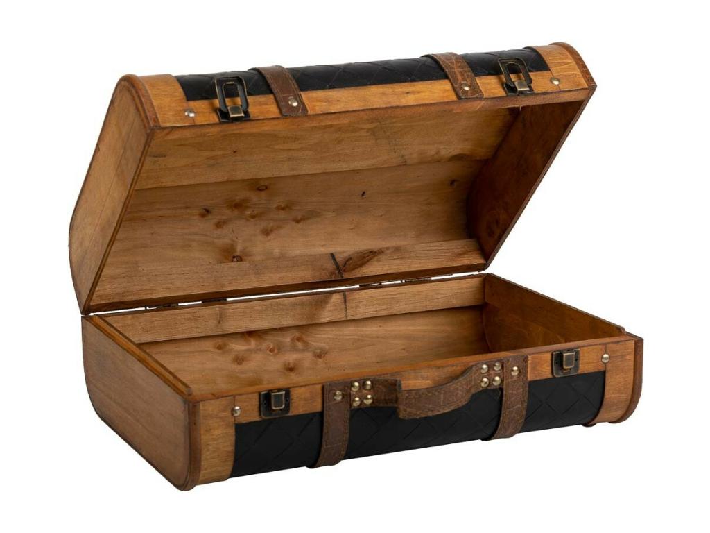 Valise en bois blanc 43x30x17h QJAI39931