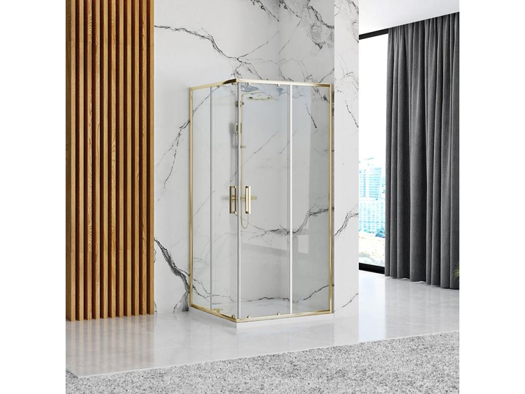 Cabine De Douche Domopure Punto 90x90 Gold Receveur De Douche Domopure White UVXE22112