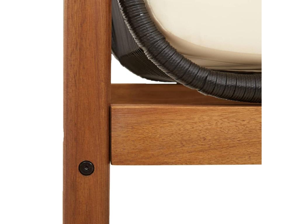 Banc de jardin avec coussin noir résine tressée Chicyla FKEB39738