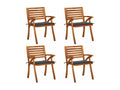 Chaises de jardin avec coussins lot de 4 Bois d'Domopure massif TJQQ71867