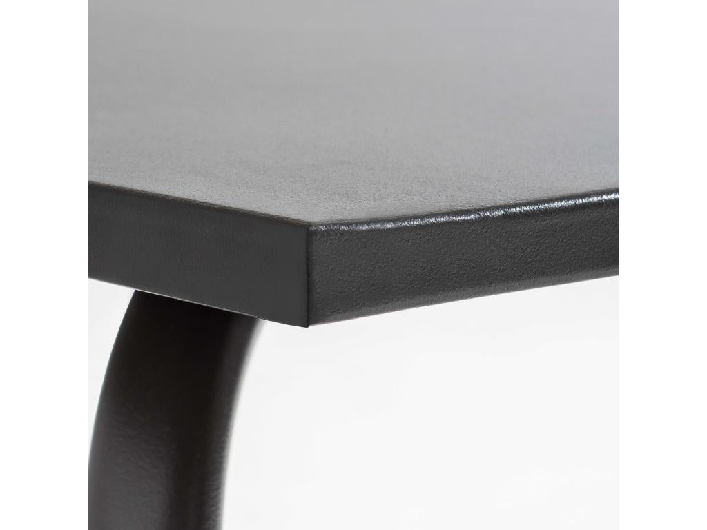 Table de jardin carrée en métal anthracite - Domopure WNVU26128