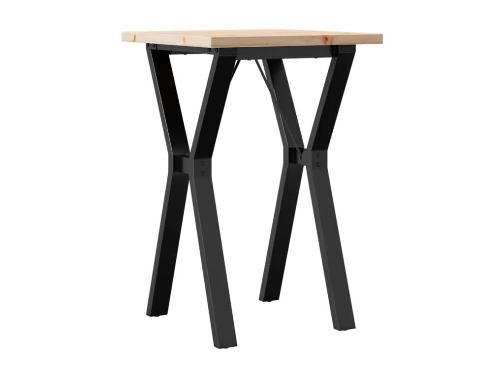 Table à manger cadre en Y 50x50x75.5cm bois de pin massif fonte UVOH13611