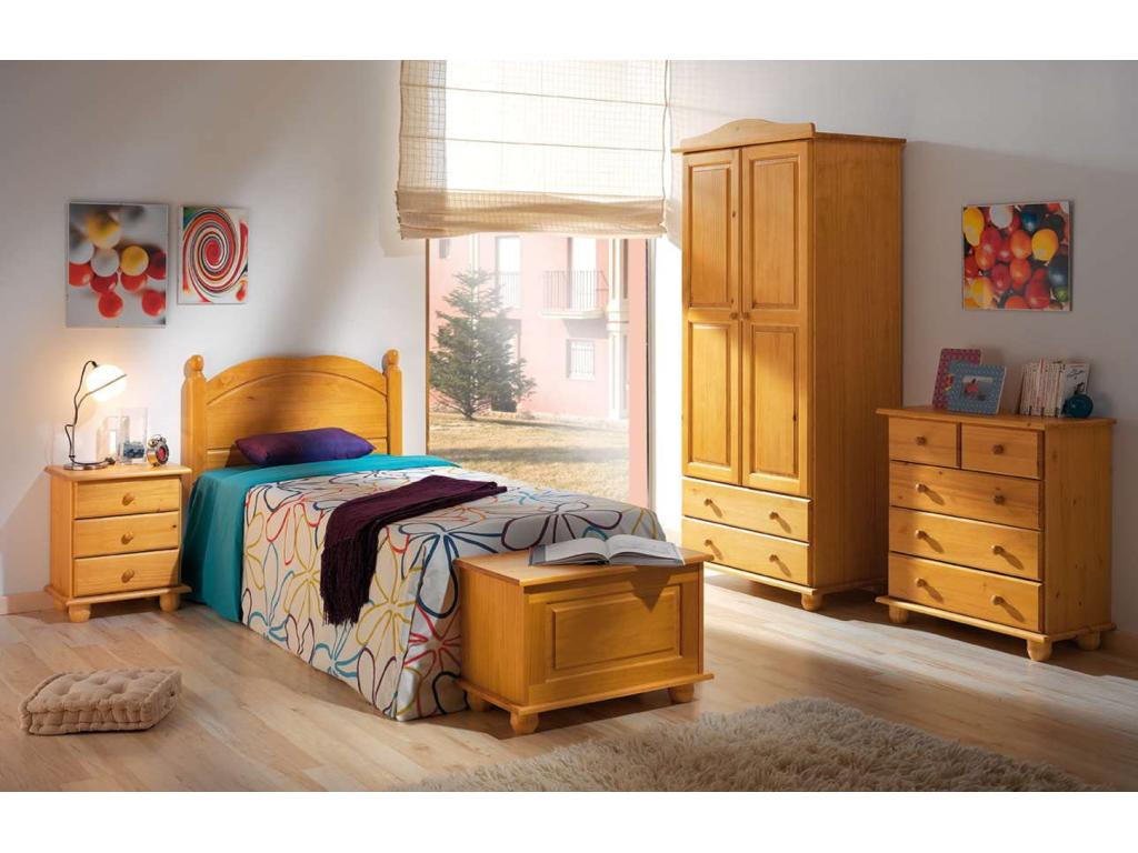 Coffre de rangement enfant avec porte rabattable en pin massif Couleuris Miel - L- 70 x P- 39 x H- 46 cm HCDC36390