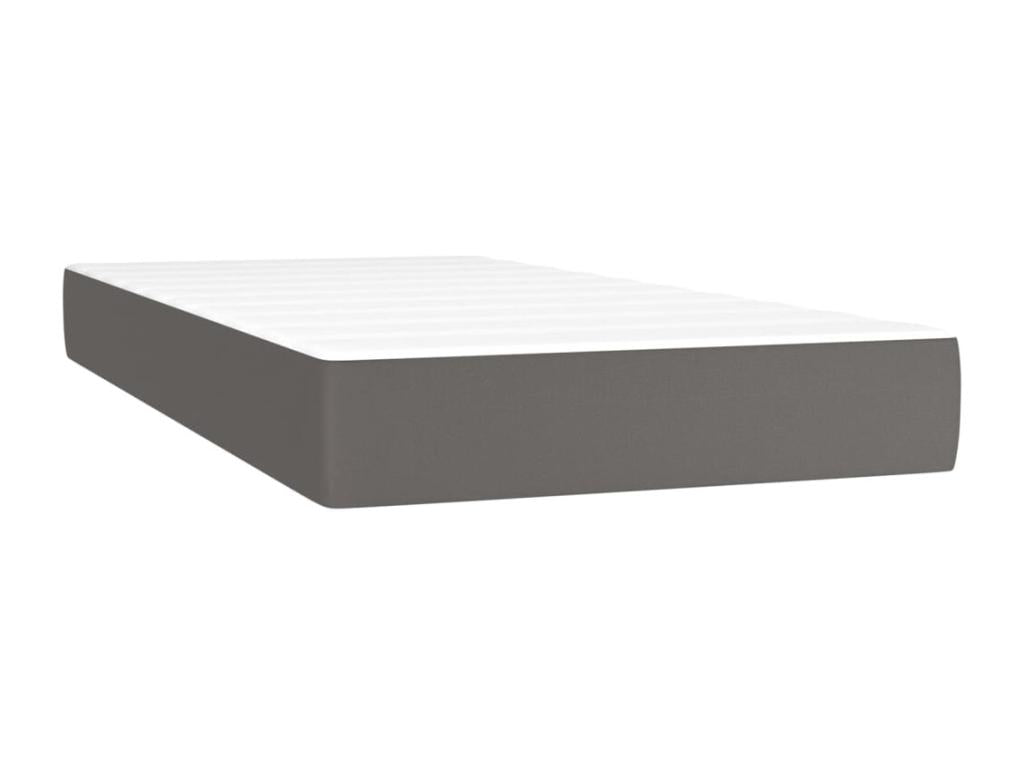 Sommier à Chicyla de lit avec matelas Gris 100x200 Similicuir VYDK53587