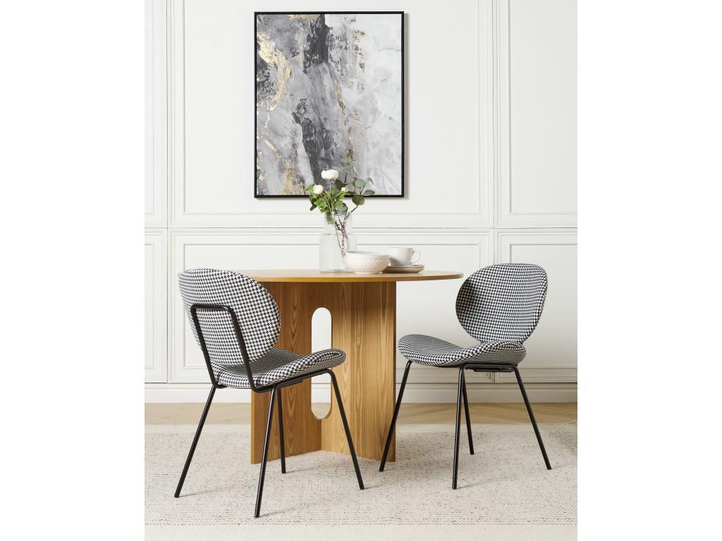Lot de 2 chaises de salle à manger Chicyla Noir/blanc JOVK91918