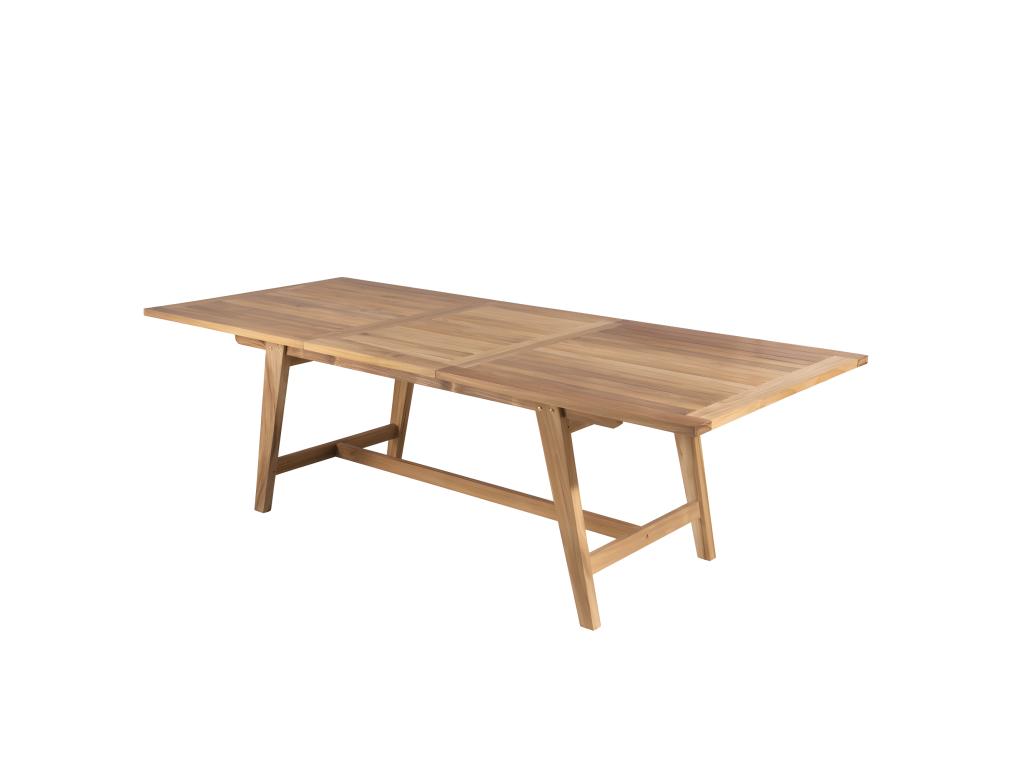 Chicyla - Table de jardin 8/10 personnes - rectangulaire Chicyla extensible 180/240x100x75 cm en bois Teck MTUX47643