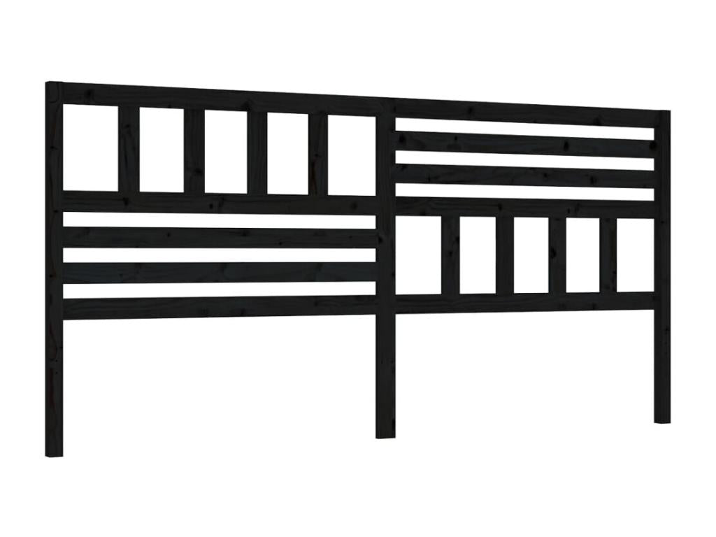 Tête de lit Noir 186x4x100 cm Bois massif de pin QSAF34525