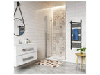 Porte de douche 90x185cm avec receveur de douche blanc 90x70x3cm porte de douche pivotante et pliante en verre securit anticalcaire PNFP42911
