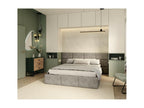 Lit coffre Domopure 160x200 cm avec sommier à Domopure relevable Gris Clair HRAR87582
