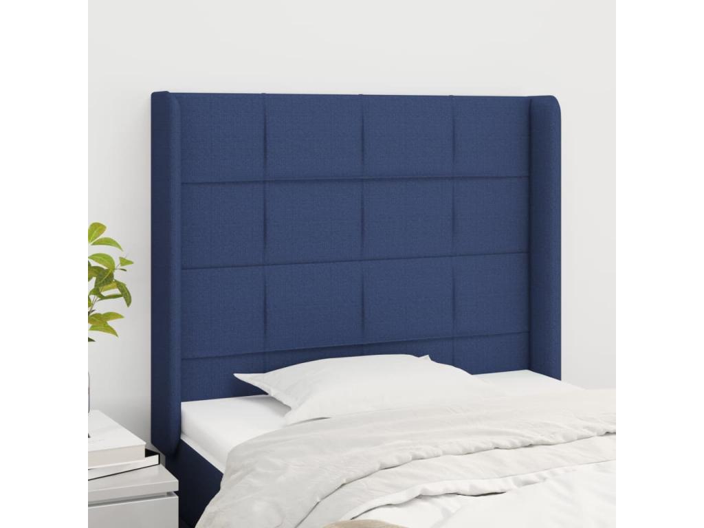 Tête de lit avec oreilles Bleu 93x16x118/128 cm Tissu LZID66732