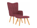 Fauteuil de relaxation avec tabouret Rouge bordeaux Tissu INZH18580