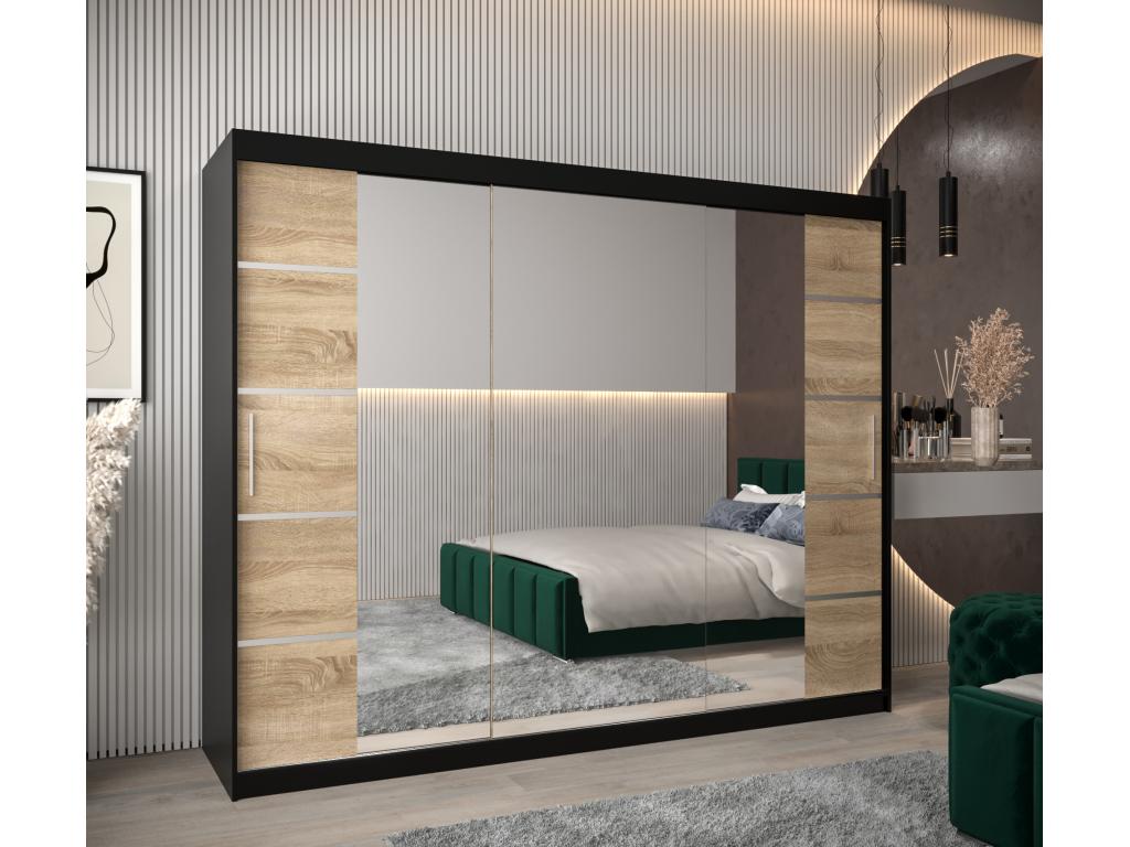 ARMOIRE Chicyla 4 À PORTES COULISSANTES 200/250/62 3 Portes Noir/Chicyla MRPO28711