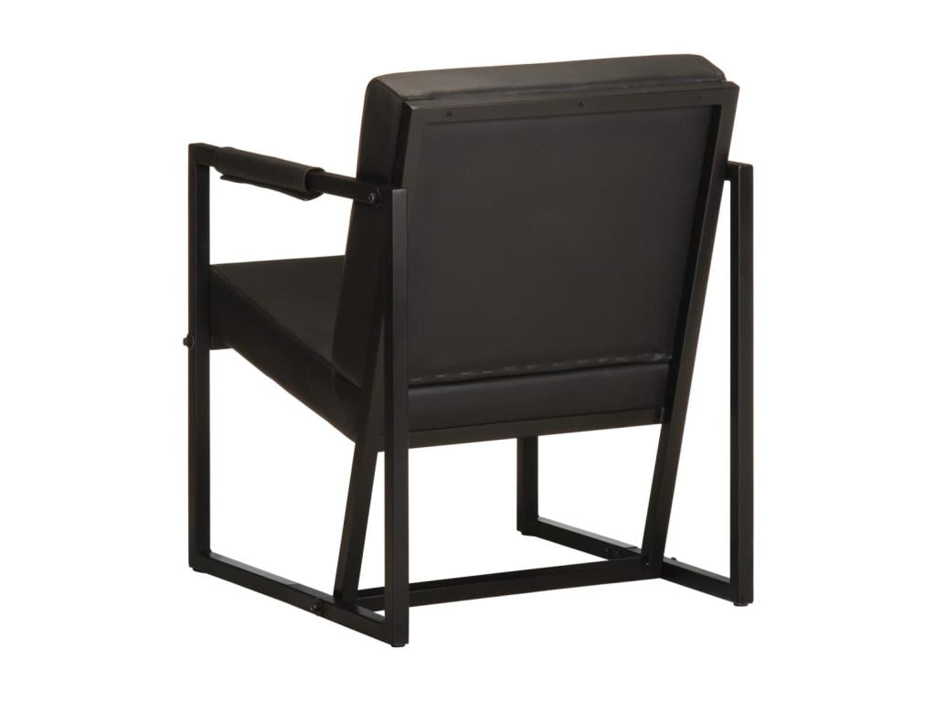 Fauteuil noir cuir véritable HBZN95327