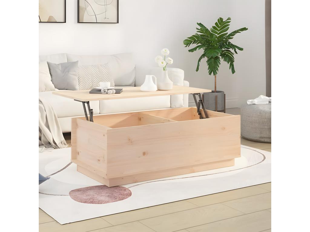 Table basse 100x50x35 cm Bois massif de pin PYRE34251