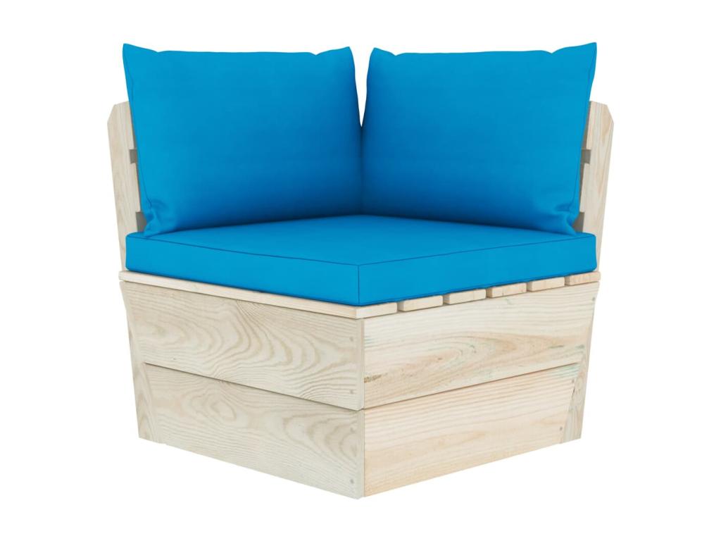 Salon de jardin palette 9 pièces avec coussins Épicéa imprégné RULC81859