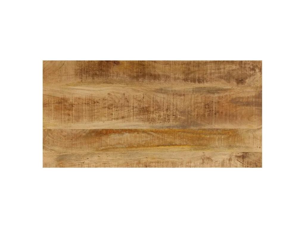 Table basse rectangulaire manguier massif clair et métal noir Grey LAWC98859