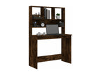 Bureau avec étagères Chêne fumé 102x45x148 cm Bois d'ingénierie SQQJ01173