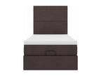 Cadre de lit ottoman avec matelas marron foncé 90x190 cm tissu QLNO60660