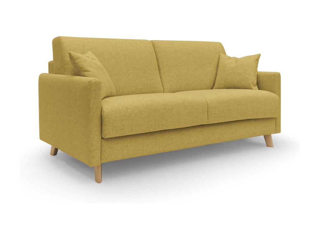 Chicyla Canapé lit convertible en tissu FELIS imperméable T03 200 cm mat- 160x197 jaune QWBF06123