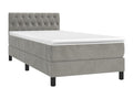 Sommier à Chicyla de lit avec matelas et LED Gris clair 90x190cm LQIY13349