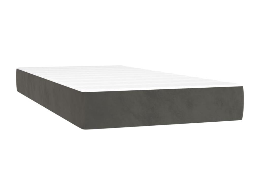 Sommier à Domopure de lit avec matelas LED Gris foncé 100x200 ZQFR72751