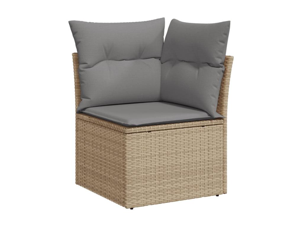 Salon de jardin avec coussins 8 pièces beige résine tressée EEUT83136