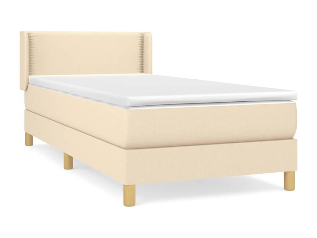 Lit à sommier tapissier avec matelas Crème 80x200 cm Tissu IDRR71007