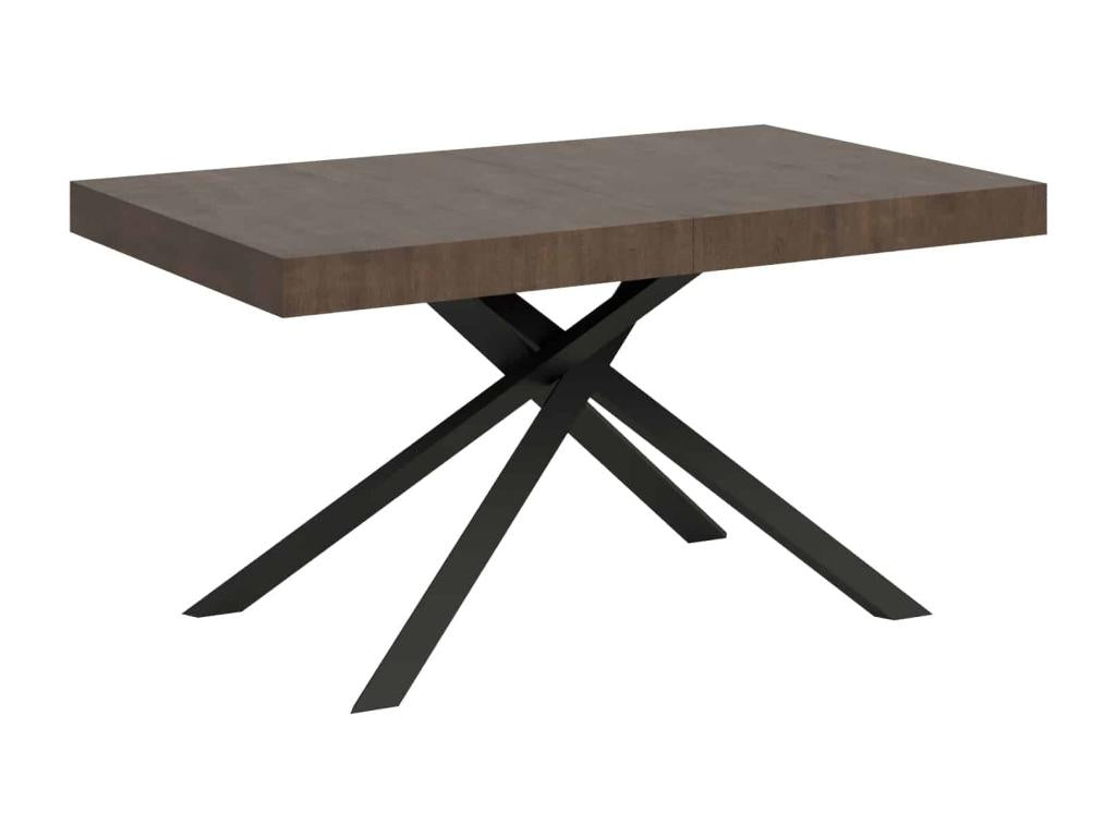 Table extensible 90x140/244 cm Karida noyer pieds anthracite UBEE61100