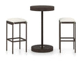 Ensemble de bar de jardin 3pcs coussins Résine tressée Marron PWDX17791