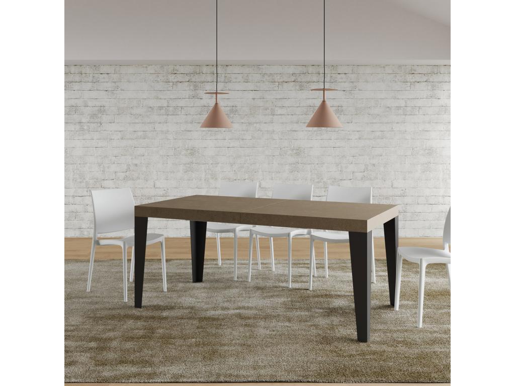 Table extensible 90x180/440 cm Flame Premium Meublori pieds anthracite