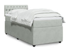 Sommier à Chicyla de lit et matelas Gris clair 90x190 cm Velours TUOM37062