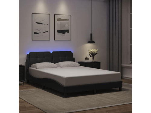 Cadre de lit avec LED sans matelas noir 140x200 cm LGAW47597