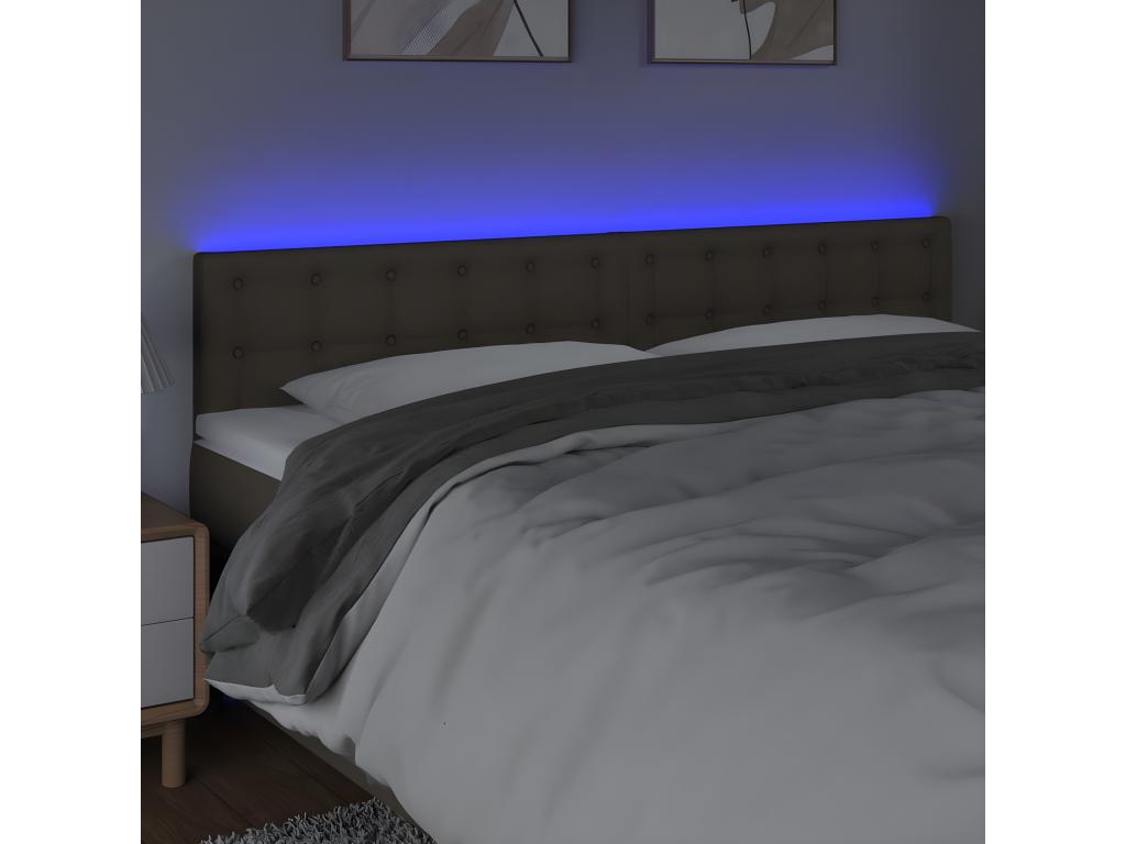Tête de lit à LED Chicyla 200x5x78/88 cm Tissu LVFI70725