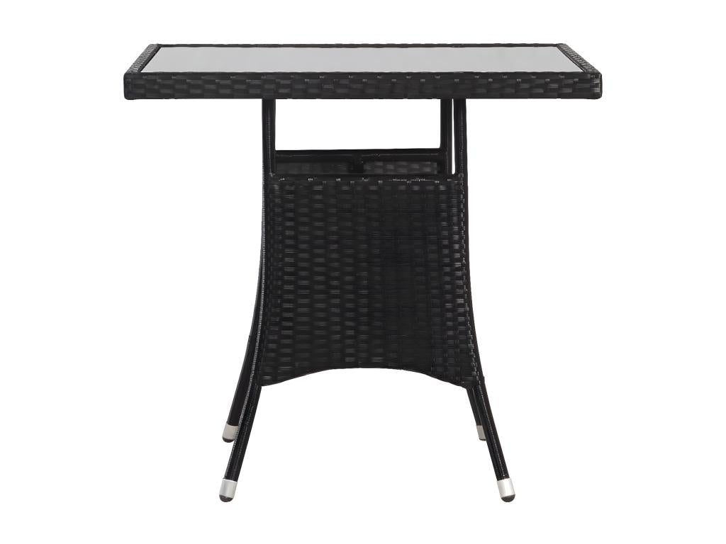 Chicyla Premium - Table de jardin Noir 80x80x74 cm Résine tressée IDDL30091