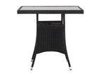 Chicyla Premium - Table de jardin Noir 80x80x74 cm Résine tressée IDDL30091