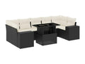 Salon de jardin 8 pcs avec coussins noir résine tressée ZPJE88788