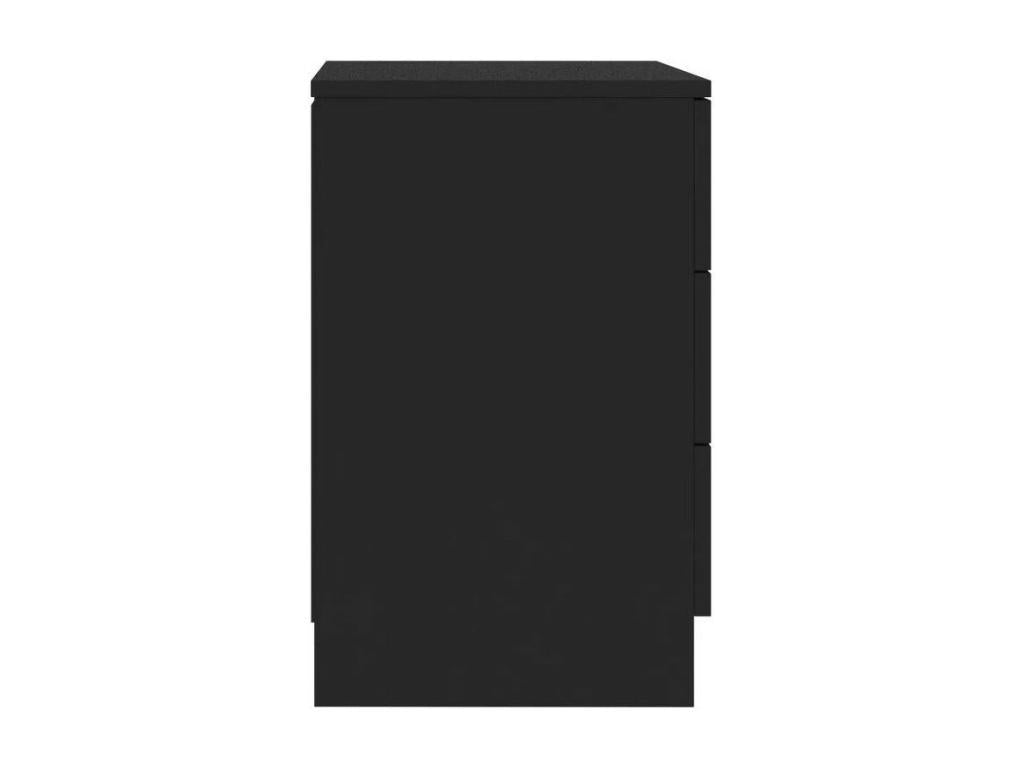 Table de chevet 3 tiroirs bois noir Domopure KGGC32171