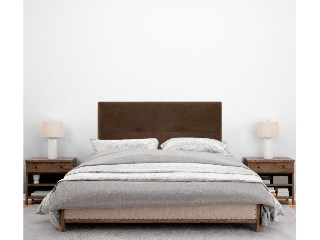 Chicyla Tête de lit en tissu Aqualine avec Boutons 90x105cm avec pieds Lits 80/90 - Marron DZQE20881