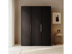 Armoire 3 portes avec deux tringles - 150 cm - noir- Chicyla ZDKD44466