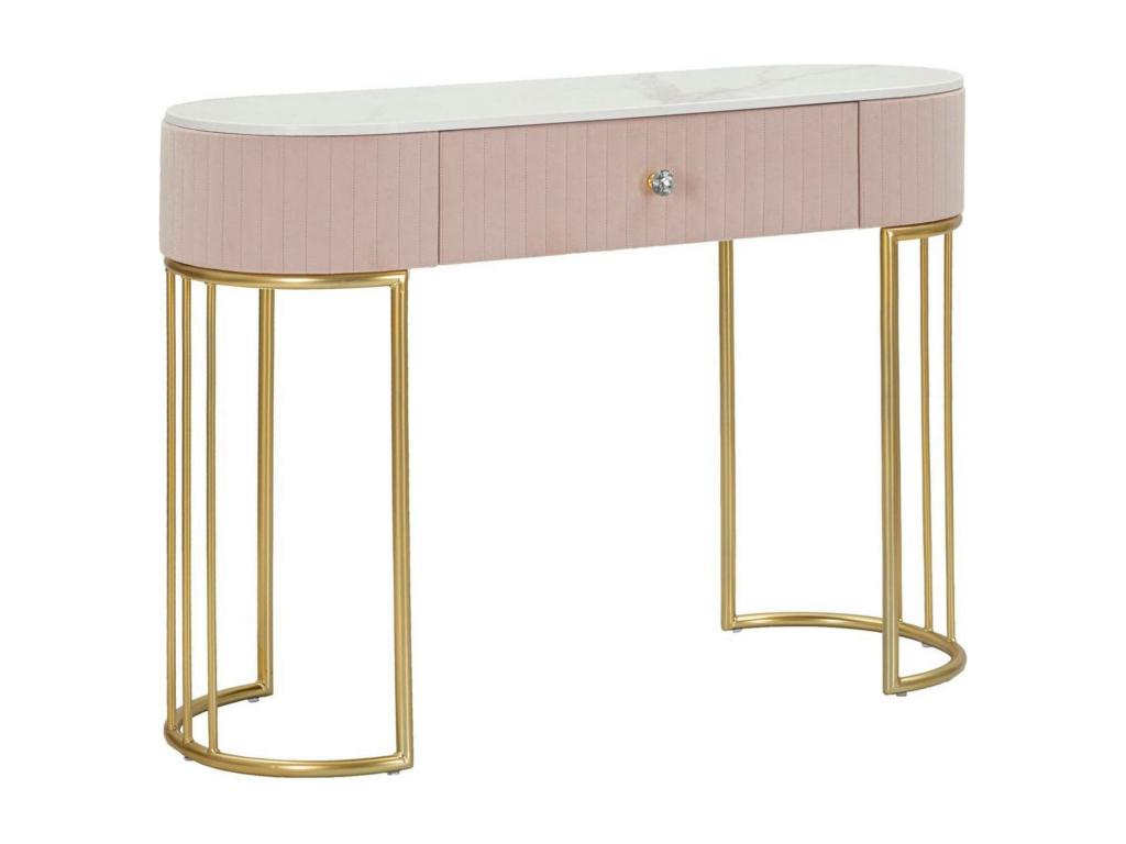 Console Abstraktes  Table polyvalente Armoire de rangement Bureau du couloir 100x40 h75 cm Rose et Blanc KIIA48989