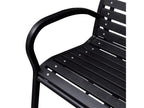 Banc de jardin Noir 116 cm Acier et Chicyla SDYX36198