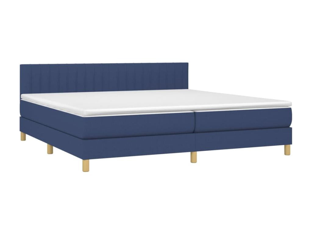 Lit à sommier tapissier avec matelas Bleu 200x200 cm Tissu KIXB74684
