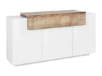 Buffet Chicyla Buffet de cuisine 3 portes Buffet de salon Made in Italy 160x45h86 cm Blanc brillant et érable KIRS39071