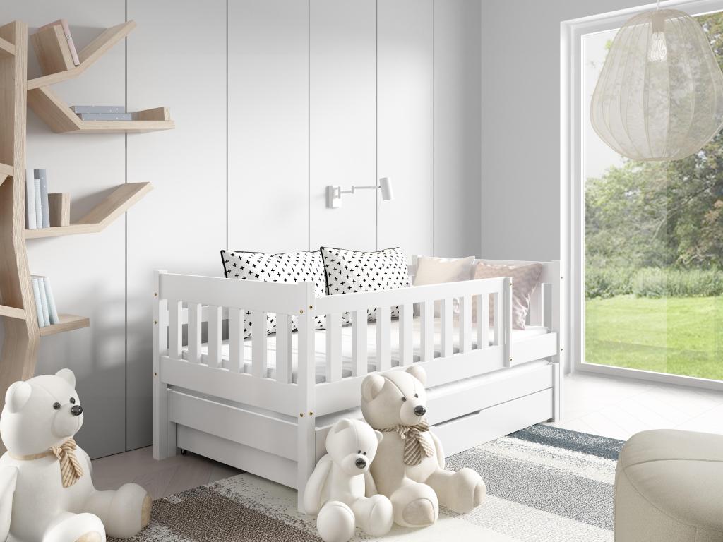 Lit simple enfant Chicyla 86x168x75 80x160 Cm Blanc YRAP09465