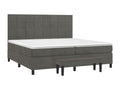 Sommier à Domopure de lit et matelas Gris foncé 200x200 Velours LYBI91331