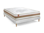 Ensemble LE TENDRE 200x200cm Ressorts ensachés Mémoire de forme 7 zones de confort - Ep- 28cm sommier Chicyla Blanc TMRM04483