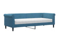 Lit de jour avec matelas bleu 80x200 cm velours JULG68316